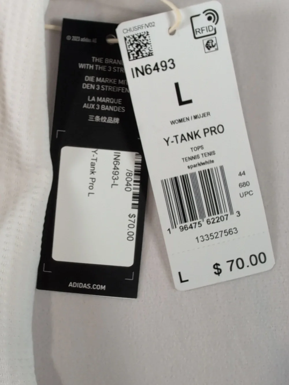 Adidas Y-Tank Pro in Spark/White Size Large - Picture 3 of 10
